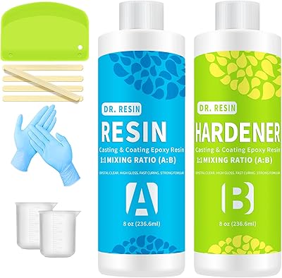 Crystalline epoxy resin Kit Starting Kit 16oz/473ml resin - resin kit in 2 parts and harnesses for crafts, molding, table, manufacturing and jewelry coating - cups to be measured as a bonus, threading sticks and gloves.. Enjoy the simplicity of shopping with DIAYTAR NIGERIA, offering vast choices delivered in just 5-8 days.