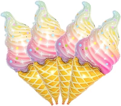 4 large balloons of chorus chorus rainbow-47 "festive supplies on the theme of ice cream decorations for baby sweet foods for the summer on the beach, wedding, birthday party.. Shop from thousands of products at DIAYTAR NIGERIA and enjoy budget-friendly nationwide delivery.