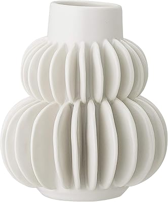 Bloomingville white ceramic vase.. DIAYTAR NIGERIA: Empowering Nigerians with access to affordable products and reliable 5-8 day delivery.