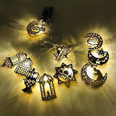 Ramadan bright garland, 10 feet 20 LED Eid Mubarak Star Kerosene, Battery lamp for outdoor decoration of the house, party supplies (warm white color).. Experience the convenience of online shopping with DIAYTAR NIGERIA's reliable 5-8 day delivery service.