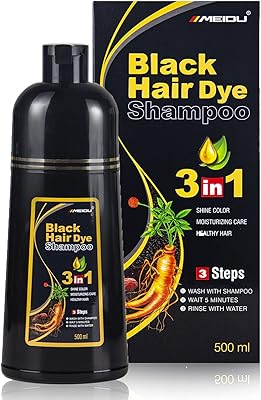 Meidu Shampoo coloring for black hair gary, color shampoo for women and men 3 in 1 - coverage 100 % of gray hair - ingredients made from plant shampoo coloring in a few minutes 500ml.. DIAYTAR NIGERIA: Where shopping dreams become reality with affordable prices and prompt shipping.