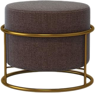 Round footrest with sweet Ottoman steering wheel, modern changing chair in linen, padded bench for the house, the living room, the bedroom, the office, brown.. Shop across categories at DIAYTAR NIGERIA and enjoy budget-friendly nationwide shipping in 5-8 days.