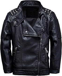 Laozon studded imitation leather jacket for boy, leather motorcycle coat for children from 3 to 12 years old.. Experience satisfaction guaranteed with DIAYTAR NIGERIA's comprehensive platform and quick delivery.