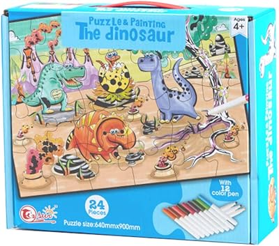 Dinosaurs puzzle and painting.. DIAYTAR NIGERIA: Connecting Nigerians with affordable products through our expansive e-commerce platform.