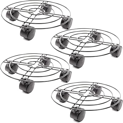 Brite Creations Support for Pivoting Metal Plants with casters, pack of 4 with durable swivel base for interior and exterior pots (10.9 cm).. DIAYTAR Nigeria — the online store where variety meets value.