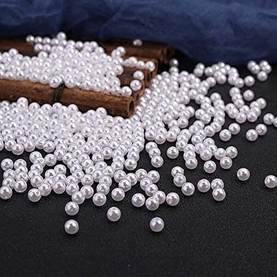 Clothing pearls - pearl beads 4/6/8/10/12/14/16 mm, round ABS bulk pearls for the manufacture of trendy jewelry, beige white (white, 4 mm, 500 pieces).. DIAYTAR NIGERIA: Where every Nigerian finds what they need at prices they can afford, delivered promptly.