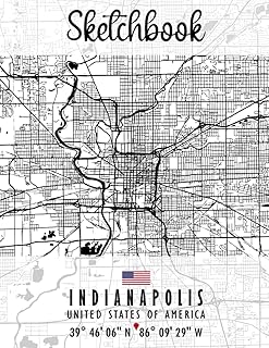 Sketch book: Indianapolis Map USA sketch book | Excellent personalized gift to draw, write, paint, sketch and scribble for men, women, boys and girls of all ages.. DIAYTAR NIGERIA: Making quality accessible to all Nigerians with affordable prices and quick delivery.