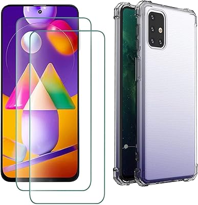 Margoun shell for Samsung Galaxy M31S with screen protection in two parts of 6.5 inch, protective shelf in transparent glass glass.. DIAYTAR NIGERIA: Where affordability meets variety in Nigeria's most comprehensive online marketplace.
