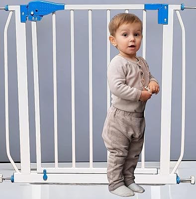 Kidal children's safety barrier (barrier, fence) for children and pets | Suitable for interior doors (77-86 cm) | 2.2 feet barrier, double locking mechanism | Children's safety drawer and automatic closing kitchen door.. Online shopping made simple and affordable — DIAYTAR Nigeria.