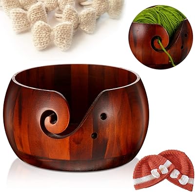Bol of wooden knitting wire with hole, bowl support, brackling thread storage bowl made by 18 x 18 x 10 cm for DIY hook accessories.. Shop from thousands of products at DIAYTAR NIGERIA and enjoy budget-friendly nationwide delivery.