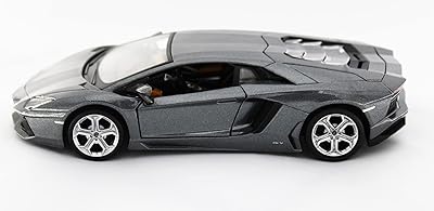 Sports car under pressure at scale 1:24 Lamborghini Aventador LP700-4, alloy sports car model, metal simulation model for children (gray).. Your shopping dreams realized through DIAYTAR NIGERIA's affordable platform with reliable delivery times.