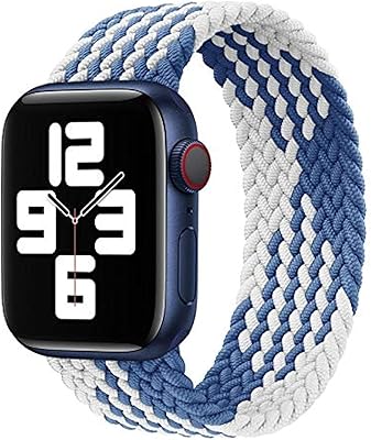 Sports bracelet with a single loop D Vogue Compatible with Apple Watch, Extensible Sports Bracelet Unisex without clips or loops for iWatch Series 6/SE/5/4/3/2 - Blue and white stripe, Size 38/40 L.. Your go-to destination for affordable online shopping, DIAYTAR NIGERIA delivers in under 8 days.