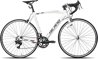 Hiland 700c road bike, 14 speeds, light aluminum frame for men, women and young people, black and white race bike, height 50/60 cm.. DIAYTAR NIGERIA transforms online retail with unbeatable prices and consistent delivery timeframes.