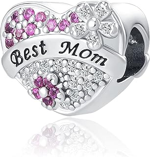 Pearl pearl for women with a heart pattern with the 'Best Mom from Daughter' sentence adapted to pandora charms for mothers, metal, copper.. DIAYTAR Nigeria: Where affordability meets fast and reliable e-commerce service.