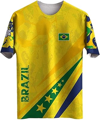 T-shirt of fans of the Brazil's national football team, FIFA World Cup jersey 2022, Qatar, original color.. DIAYTAR NIGERIA: Your trusted e-commerce partner with extensive product choices and affordable delivery.