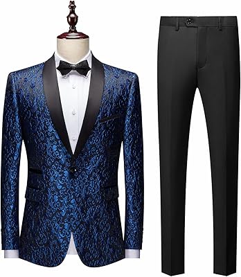 Smoking costumes for men, two -piece dinner costume, blazer pants, wedding dress, long sleeves, round hem, soft stretch, blue, l.. DIAYTAR NIGERIA: Where affordability and variety meet with convenient delivery within 8 days.