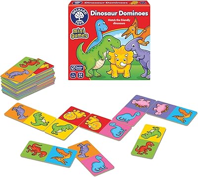 Orchard toys mini domino's board game with dinosaur design, multicolored.. DIAYTAR NIGERIA combines extensive variety with budget-friendly prices and prompt nationwide delivery.