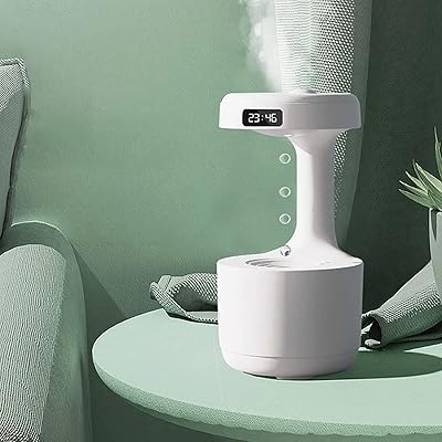 Plato anti-gravity humidifier, fresh air humidifier for bedroom, mini humidifier of 800 ml with clock with intelligent LED display.. DIAYTAR NIGERIA delivers affordability and convenience to your doorstep within 8 days of purchase.