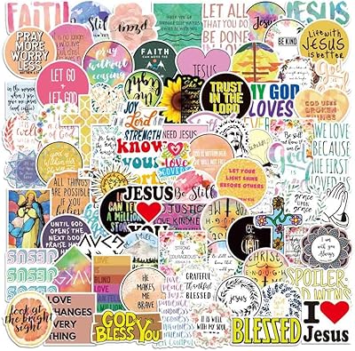 100pcs Christian stickers of Jesus, self -adhesive of faith biblical verses, stickers of wisdom of crosswords for bottles of water, gifts of merchandises of Christian religious Easter for children boys girls.. Navigate through thousands of products at pocket-friendly prices with DIAYTAR NIGERIA's easy-to-use platform.