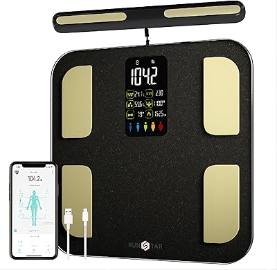Ranstar body weight balance, high -precision digital body fat balance with 8 electrodes with composition analyzer, heart rate, heart rate and body balance, extra wide screen 400 lbs, black, FG2001.. DIAYTAR NIGERIA: Bridging the gap between consumers and quality products with affordable nationwide shipping.