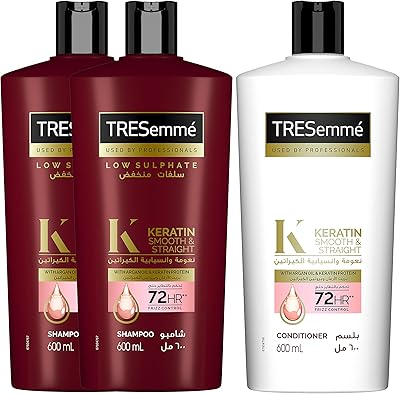 Smooth keratin and argan oil shampoo for dry and frizzy hair, 600 ml + Tresemmé, 600 ml, dark red.. DIAYTAR NIGERIA: Where shopping meets satisfaction with affordable prices and reliable 5-8 day shipping.