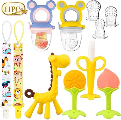 Fruit feeder, set of baby teeth toys, silicone dentition rings for newborn.. Experience shopping freedom with DIAYTAR NIGERIA's vast selection and 5-8 day nationwide delivery service.