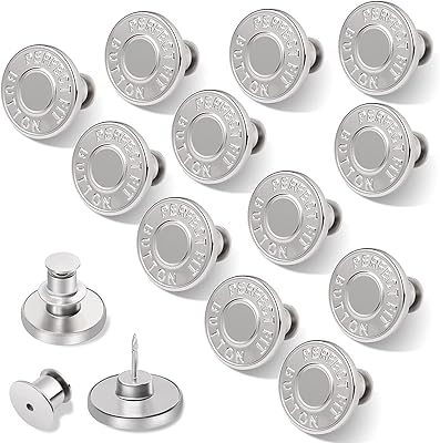 Wawasia jean jeans buttons pins, perfectly adjusted jeans buttons, adjustable and reusable metal clips, instantly reduce the size of the big pants, set of 12.. DIAYTAR NIGERIA: Bridging the gap between consumers and quality products with affordable nationwide shipping.