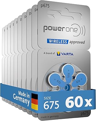 Pile for hearing aid Power One Size 675 of Power One, Mercury -free, made in Germany, original packaging of 60.. Order today, receive in days — DIAYTAR Nigeria makes it possible.