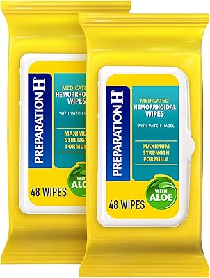 Biodegradable drug wipes for hemorrhoids Preparation H, maximum force with Hamamelis and Aloe Vera, sachet (2 x 48 units, 96 units).. From big brands to everyday basics — DIAYTAR Nigeria has you covered.