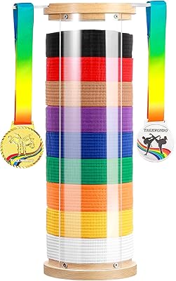 TelHamet cylindrical karate belt display for 9 belts Taekwondo in acrylic display.. DIAYTAR NIGERIA: Connecting Nigerians with affordable products delivered promptly nationwide.