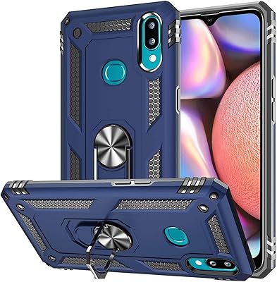 Protective shell for Samsung Galaxy A10S with tempered glass screen protector, shock resistant silicone protective ring, blue.. DIAYTAR NIGERIA combines affordability with convenience, delivering your purchases within 5-8 days.