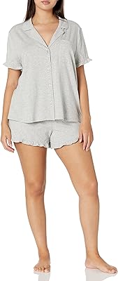 Set pajamas with notched collar in cotton Modal Amazon Essentials for women (available in large size).. DIAYTAR NIGERIA: Where affordability and variety meet with convenient delivery within 8 days.