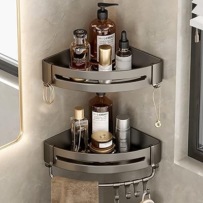 Bathroom shower shelves with 8 hooks, shower corner shelving organizer support, anti -rusts' bathroom shower baskets, storage basket for bathroom, kitchen, university dormitory.. Nigeria's fastest-growing e-commerce site offers unbeatable prices and delivery within 8 days.