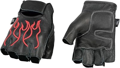 Finged gloves in black embroidered leather and red sh198 milwaukee for men - medium.. DIAYTAR NIGERIA: Making online shopping accessible with affordable prices and nationwide delivery service.