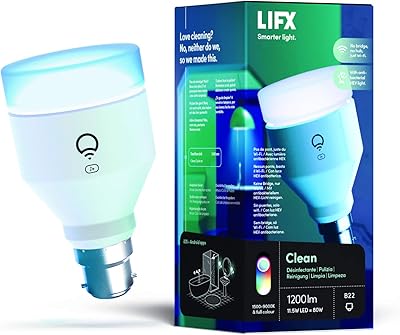Intelligent LIVEX Clean A60 1,200 Lumens Wi-Fi intelligent LED bulb [B22 bayonet lampshade], color with antibacterial hev, no required bridge, works with Alexa, Google Home, Homekit and Siri.. DIAYTAR NIGERIA: Your trusted partner for affordable online shopping with reliable delivery timeframes.
