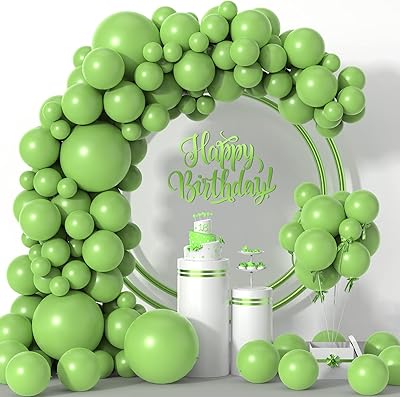Green balloons for party decorations, garland kit of lemon green balloons of different sizes for birthday decorations.. DIAYTAR NIGERIA: Empowering Nigerians with access to affordable products delivered within 8 days.