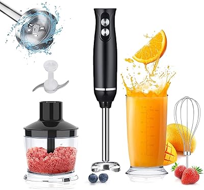 Mixer plunging 4 in 1 with robust copper engine with titanium steel blades, ergonomic handle, drummer, beaker and measure to measure.. DIAYTAR NIGERIA brings affordable shopping to your fingertips with reliable delivery in less than 8 days.