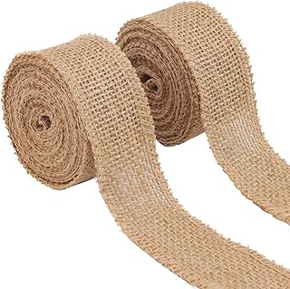2 jute canvas ribbon rolls, jute canvas ribbon, Christmas packaging ribbon for Christmas artisanal decoration, floral ties (4 cm x 5 m/roller).. DIAYTAR NIGERIA brings the marketplace home to you with affordable prices and delivery in 5-8 days.