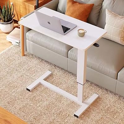 Chulovs bedside table with swivel casters 80x40x90cm Hospital side table adjustable in high C -shaped C -shaped table for laptop for sofa, living room (white).. DIAYTAR NIGERIA brings the nation's largest product catalog to your doorstep at prices you'll appreciate.