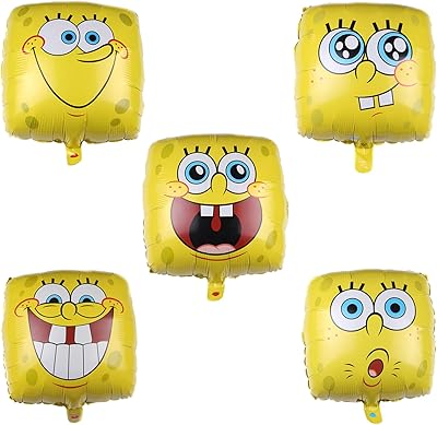 5pcs 18 "BOB BALLONS L'Eponge Zhulia in aluminum square balloons.. DIAYTAR NIGERIA: Your partner in affordable online shopping with dependable delivery within 8 days.