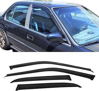 Window sun compatible with Honda Accord 4-door 1990-1993, fine style in tinted smoked acrylic and semi-transparent sun by Ikon Motorsports, 1991 1992.. Your e-commerce hub for everything — DIAYTAR Nigeria has you covered.