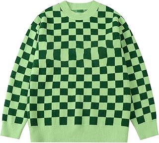 Zokiva Hoodie and Sweatshirts for Men, Green Men's Green Sweatens Damier Pattern Damn Tricot Sterely Tricot Tricot Pull Streetwear Pull (Size: XL).. Browse, shop, and receive — DIAYTAR Nigeria keeps it simple.