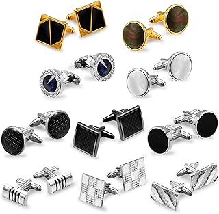 10 pairs of men's cufflinks, classic cufflinch set, business wedding gift, stainless steel jewelry with tuxedo shirt accessories, medium, stainless steel, without precious stones.. Shop the future with DIAYTAR NIGERIA - thousands of products, unbeatable prices, delivery within a week.