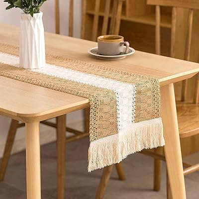 Table runner in natural jute canvas, rustic table runner in bohemian macramé with acorns, table runner in jute canvas in hand -woven, for living room, party, table to eat wedding dining.. Discover the convenience of DIAYTAR NIGERIA's vast product range delivered affordably in 5-8 days.