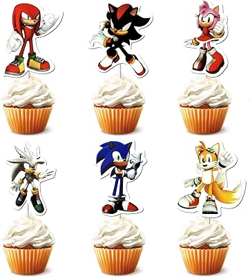24 pieces of birthday cupcake decorations on the theme Sonic for boys and girls - themed party decorations supplies.. DIAYTAR Nigeria — the online store where variety meets value.