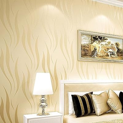 Picasa wallpaper 53 x 1000 cm, simple and modern intatched wallpaper, 3D embossed wallpaper for living room, bedroom, kitchen, bathroom, office (non -sticker) (yellow).. DIAYTAR NIGERIA: Where quality meets accessibility with affordable prices and prompt shipping.