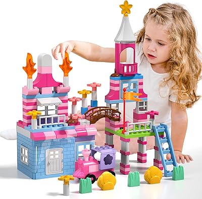 Set of construction blocks Lucky Doug for children girls, 171 pieces of pink princess castle, toys compatible with other brands, construction set, toys for girls, children, boys, toddlers of all ages.. Shop like never before with DIAYTAR NIGERIA's comprehensive marketplace and budget-friendly shipping.