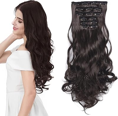 Hair extension A long straight part and body wave occupizz®, full head, with 5 clips, suitable for women and girls (natural black).. Get unbeatable value on every order with DIAYTAR Nigeria.
