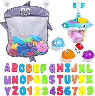 Bath toy sets, 36 letters and foam figures, set of animal games with floating fountain with fishing net and storage bag, capture and construction toy for toddlers at bath time.. DIAYTAR NIGERIA: Where shopping dreams come true with budget-friendly prices and nationwide shipping.