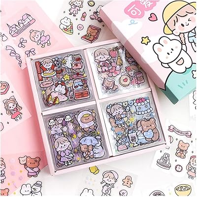 Kawaii sticker set (100 sheets 600+ mini pieces) Mignon transparent PET sticker for scrapbooking.. DIAYTAR NIGERIA revolutionizes online retail with our vast selection and cost-effective delivery options.
